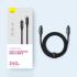 Baseus Tungsten Gold Fast Charging Data Cable Type-C to Type-C 240W 3m - Black